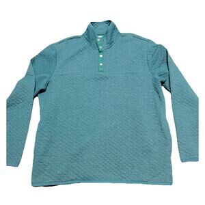 Men’s Sonoma 4 Button Quilted, Long Sleeve Pullover in Green - Size XL